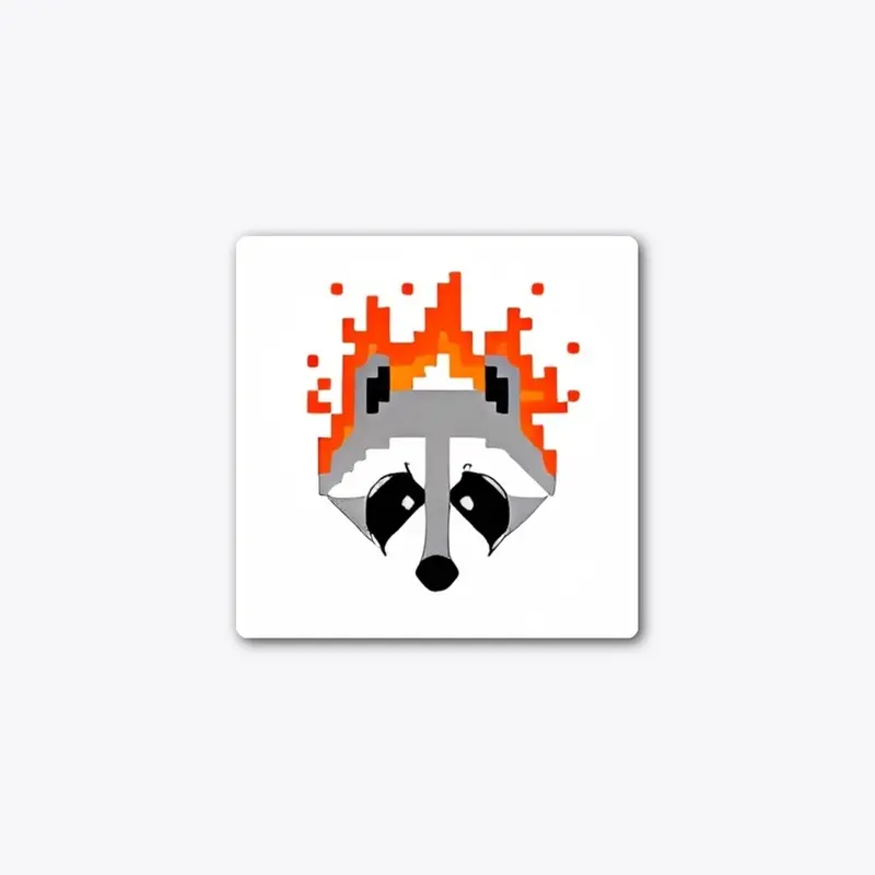 raccoon on fire